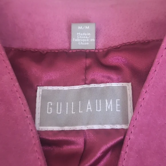Guillaume Suede Pink Women's Peplum Jacket P2P 20.5 Length 22 - Picture 4 of 4